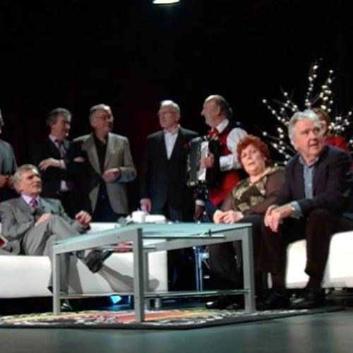 On the couch recording Christmas Show with Johnny McEvoy , Dolores Keane, Gene Sturt, Frank McCaffrey